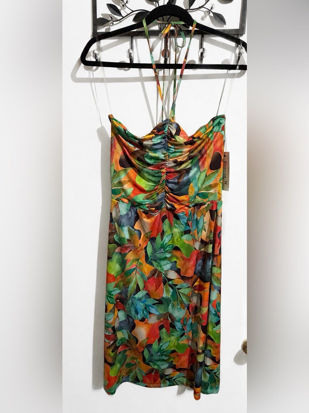 NWT Veronica M. Boutique Tropical Print Halter Dress – Size Small